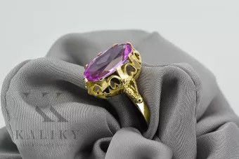 Ring Amethyst 14 Karat Gelbgold Vintage Stil vrc134y